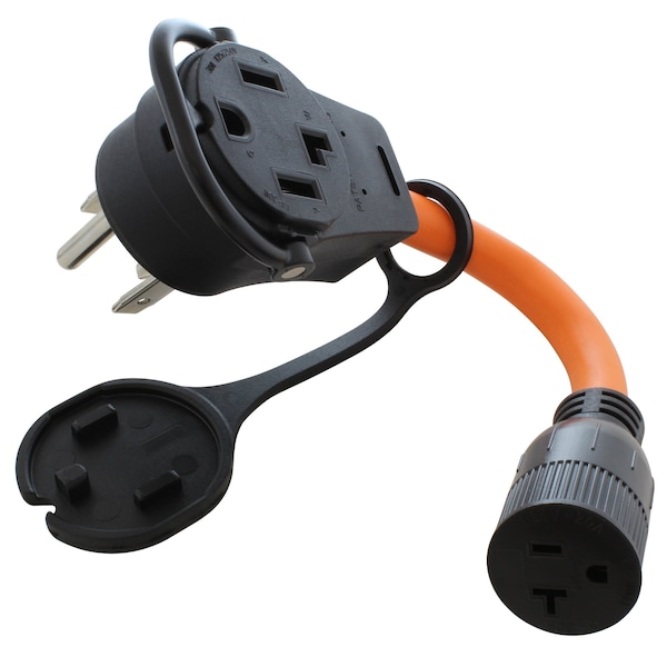 Ac Works Plug Adapter, STW, 14-30R, 5-20R, 14-30P, 1 ft., Orange PB1430520 - main